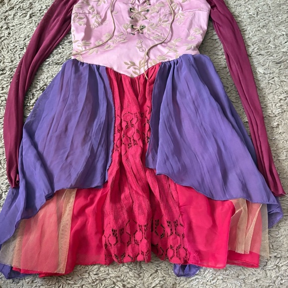 Disney Hocus Pocus Sarah Sanderson Girls Costume Dress XL Halloween Pink Purple - Picture 2 of 7